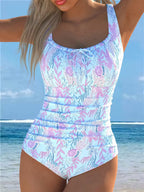 Women's Tropical Print One-Piece Swimsuit