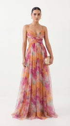 Giselle - long dress with floral print